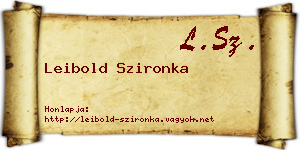 Leibold Szironka névjegykártya